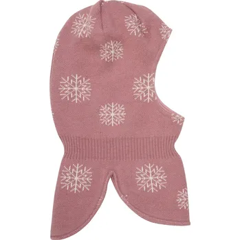 Kojenecká čepice Minymo - Vlněná kukla - Dusty Rose - vločky Velikost: 44