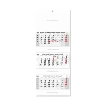 Kalendář Tříměsíční kalendář Trio skládaný český 2026 - šedý