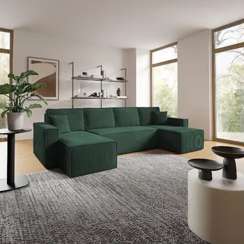 Sedací souprava Eka Rohová sedačka BASIC U, 305 cm Barva látky: POSO 14 (Zelená)