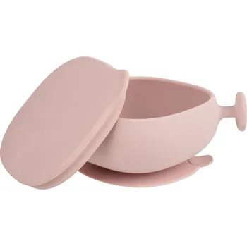 B.box Silikonová miska s víčkem a přísavkou 300 ml- růžová