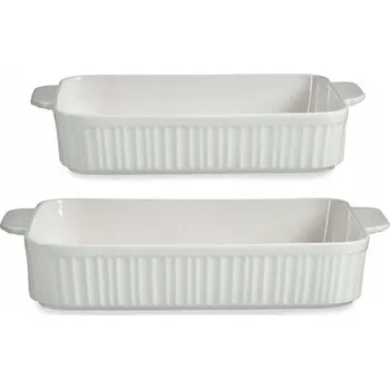 Keramická zapékací mísa sada 2 ks bílá na zapékání