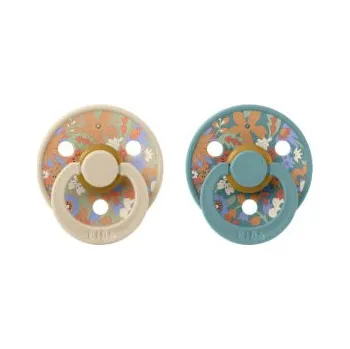 dudlíky BIBS x LIBERTY - Colour dudlík z přírodního kaučuku 2ks – velikost 1 - June Blossom Vanilla Hush Mix