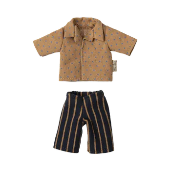 plyšák Maileg - Oblečení pro taťku myšáka - košile a pruhované kalhoty