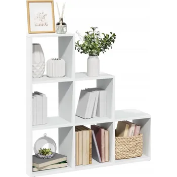 Knihovna Dělicí stěna, knihovna, 3 úrovně, bílá, 99 x 29 x 99 cm, z umělého