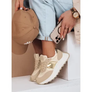 Dámské tenisky Dámské tenisky na ploché podrážce NEWSTREET ZY0613 Barva: Béžová, Velikost: 38