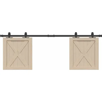 Tesařské kování vidaXL Kování pro posuvné dveře skříně 152 cm uhlíková ocel [4009674] Barva: Černá