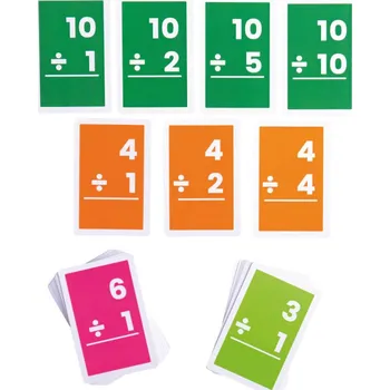 Dřevěná hračka Bigjigs Toys Kartičky dělení 1-10