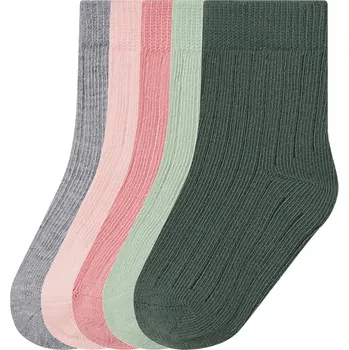 lupilu® Dětské ponožky s BIO bavlnou, 5 párů (světle růžová / růžová / zelená / šedá, 11/14)
