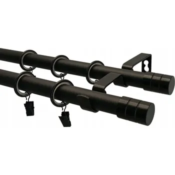 Garnýž Garnýž dvojitá černá, mix koncovek Loft Imperia 19+19 mm, 180 cm