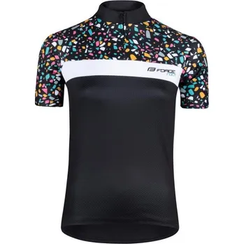 Cyklistika Force ROCK LADY černý dámský cyklistický dres -kr. rukáv POUZE S (VÝPRODEJ)