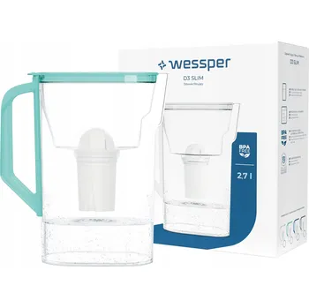 Filtrace vody Filtrační konvice Wessper D3 SLIM 2,7l mátová + filtr