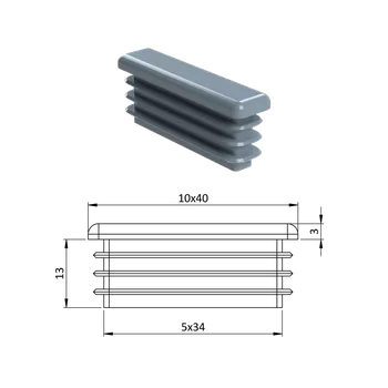 Příslušenství pro plot Krytka plastová 10 x 40 mm, šedá