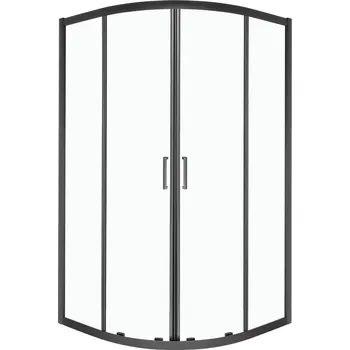 Novoterm Čtvrtkruhový sprchový kout NV-Aruba GL BL 90, černý/transparent - bez vaničky