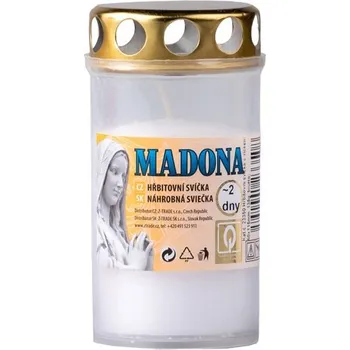 Svíčka Madona víčko 135g ~2dny bílá lisovaná