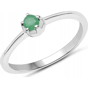 Prsten JEMNÝ STŘÍBRNÝ PRSTÝNEK SE SMARAGDEM