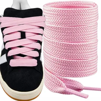 Tkaničky do bot Růžové ploché tkaničky do bot polyester 120 cm 15 mm