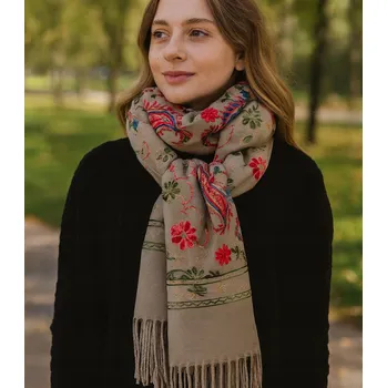 Šála Agrafka šála béžová 180 cm - dámská