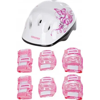 Chránič kolene Croxer Silky Fibre pink sada chráničů a přilby POUZE M, chrániče S (VÝPRODEJ)