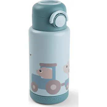 Láhev Done by Deer Dětská termoska Tiny Farm - modrá