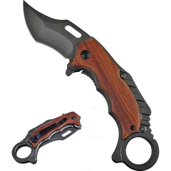 Bojový nůž X Vyhazovací kapesní karambit "DIE WOODIES"
