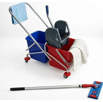 Úklidový set BOB 250 - Sestava vozík, 2x mop, tyč, držák, utěrka