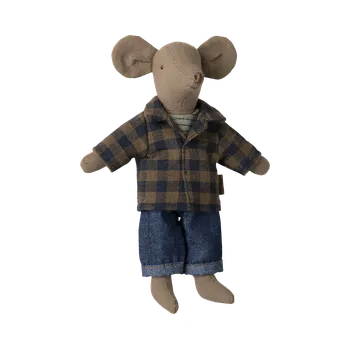 plyšák Maileg - Myší tatínek - béžový