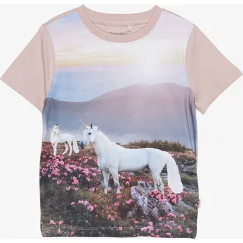 Dívčí tričko Minymo - Dívčí tričko s krátkým rukávem - Jednorožci na louce Velikost: 86