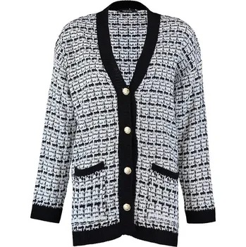 Dámský svetr trendyol Schwarz/ Weiß 4637400 S