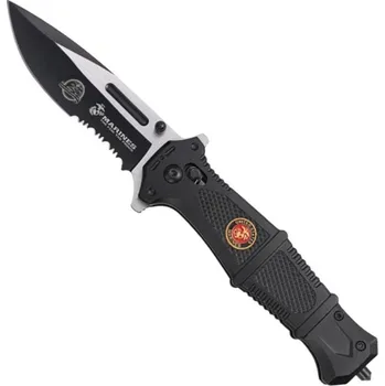 Bojový nůž Nůž zavírací RAPID USMC kombinované ostří ČERNÝ