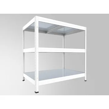 Dílenský regál Kovový regál Biedrax 45 x 60 x 120 cm, bílý - 3 police pozink