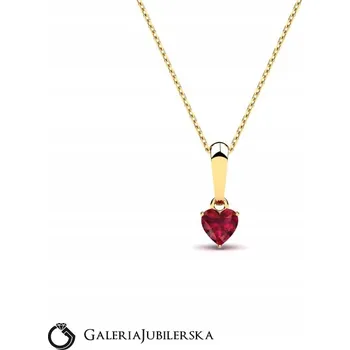 Náhrdelník ZLATÝ NÁHRDELNÍK SRDCE S RUBÍNEM 0,25CT