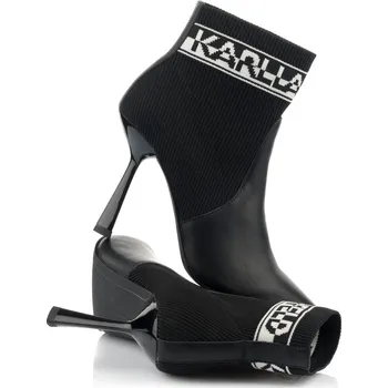 Dámská obuv KOTNÍKOVÁ OBUV KARL LAGERFELD SPEKULUM LOGO ANKLE BLACK KNIT TEXTILE