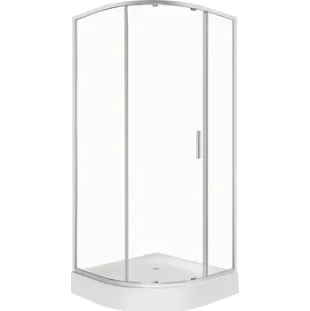 Novoterm Čtvrtkruhový sprchový kout NV-Solid RPS CHR 80, chrom/transparent - bez vaničky