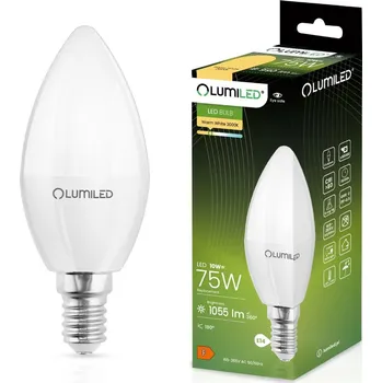 Žárovka LED žárovka LED E14 B35 10W = 75W 1055lm 3000K Teplá 180° LUMILED
