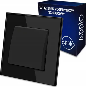 vypínač Jednopólový schodišťový vypínač, zapuštěný, skleněný Appio