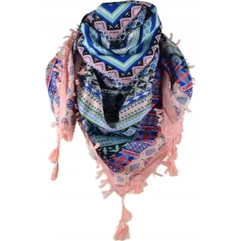 Šátek Lidový šátek ETNO s geometrickým vzorem (Růžový)