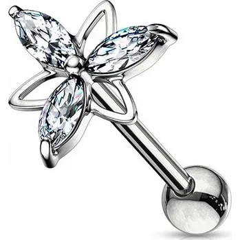 Náušnice Náušnice do ucha - Květina 1,2/6 stříbrná