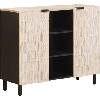 Televizní stolek vidaXL Servírovací skříň s policí Bílá omyvatelná povrchová úprava [4017892]