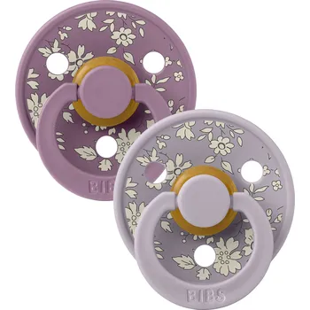 dudlíky BIBS x LIBERTY - Colour dudlík z přírodního kaučuku 2ks – velikost 2 VARIANTY: Fossil/Grey Mauve