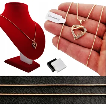 Náhrdelník Zlatý Náhrdelník Srdce Dárek Pro Ni 18K