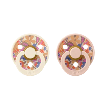 dudlíky BIBS x LIBERTY - Colour dudlík z přírodního kaučuku 2ks – velikost 1 - June Blossom Blush Hush Mix