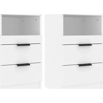 Noční stolek Elegantní noční stolky z dřevotřísky, bílé, 40x36x65 cm