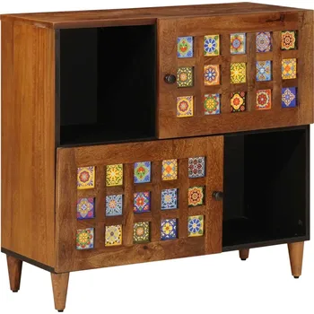 Televizní stolek vidaXL Servírovací skříň s úložištěm Vlašský ořech 80 x 33 x 75 cm [4018251]