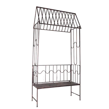 Pergola ZAHRADNÍ PERGOLA S LAVICÍ 123 x 63 x 252 CM ANTIQUE BRONZ*1456