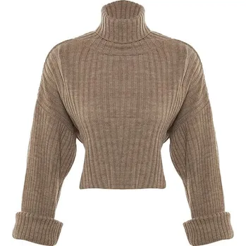 Dámský svetr trendyol Taupe 688711 S