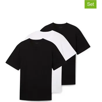 Pánská móda Tričko Tom Tailor Schwarz/ Weiß 5427435 XL