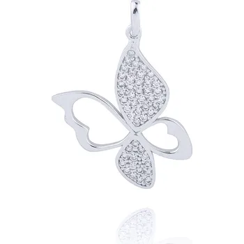 Přívěsek MOISS přívěsek z bílého zlata MOTÝL