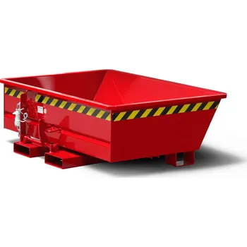 Stavební technika Výklopná mini nádoba z oceli, objem 150 litrů, červený