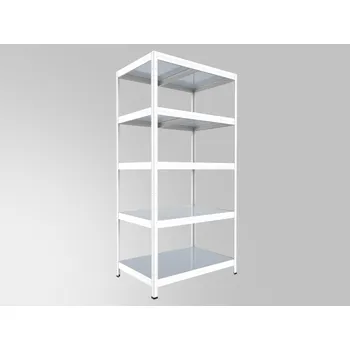 regál Kovový regál do domácnosti Biedrax 60 x 75 x 180 cm, bílý - 5 polic pozink