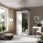 ADRK OSGAR W šatní zrcadlová skříň posuvná 120 cm bílá/černá 